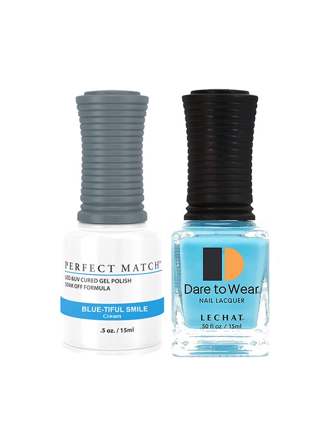 Lechat Soak Off Gel Nail Polish UV LED Gel Polish Blue-tiful Smile PMS258 - Image 1