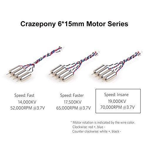 Crazepony 4pcs 6x15mm Motor (Speed: Insane) 19000KV for Blade Inductrix Tiny Whoop Micro JST 1.25 Plug - Image 3