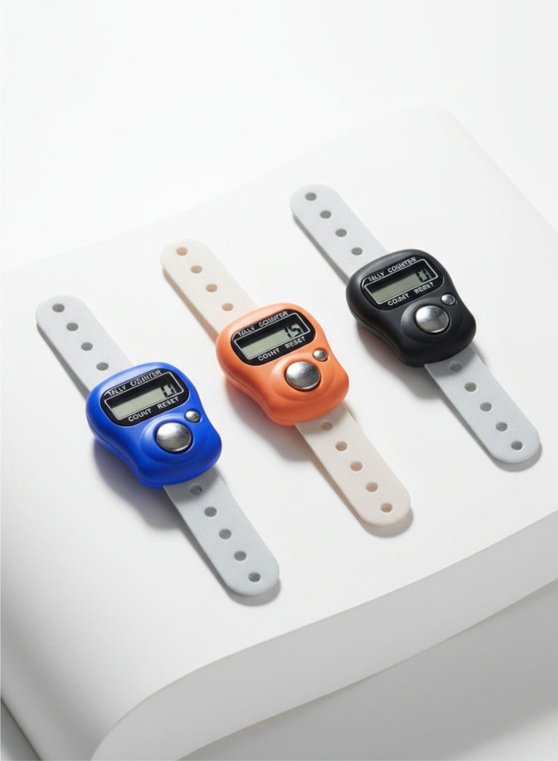 vexa pro 3pcs Digital Tasbih Counter with LCD Display & Adjustable Finger Strap – Electronic Dhikr & Tally Clicker - Image 1