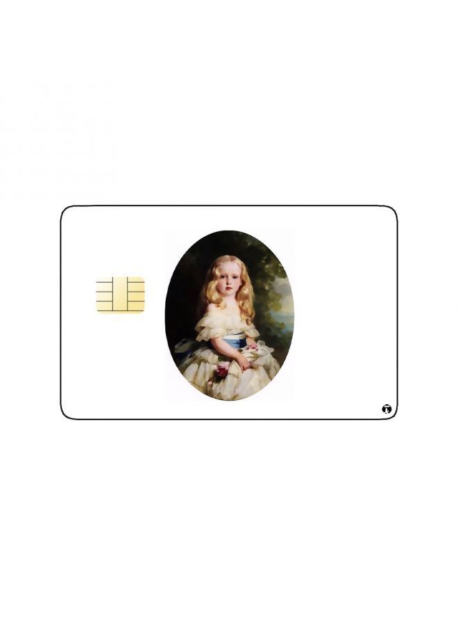 RKN PRINTED BANK CARD STICKER Beautiful Girl Vintage Drawing - Image 1