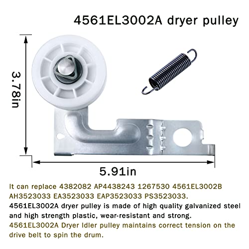 Casmer New Upgrade Dryer Roller Replacement Kit Fit for Lg or Kenmore Dryer, 4581EL2002C, 4561EL3002A, 4400EL2001D for DLEX8000V 79681072310 Dryer Drum Roller Kit Made of Premium Quality Material - Image 3