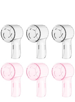 Y&D 6 Pack Toothbrush Dustproof Cover Compatible with Ultimate Clean Gentle Care Replacment Heads and iO Series 3 4 5 7 7G 8 9 Electric Toothbrush, (Transparent+Rose)  - Image 1