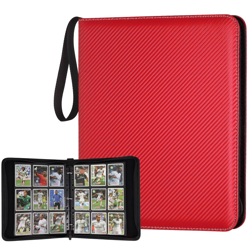 GERMUN 9 Pocket Card Binder Premium Zip Trading Card Binder 720 Double Sided Pocket PU Card Collection Binder Collector Card Album Card Folder for MTG TCG Sports Cards Game Cards Red - Image 2