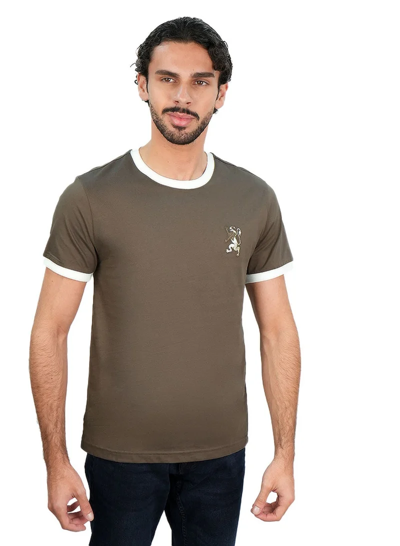 Men’s Slim Cotton Crew Neck Tee with Embroidery