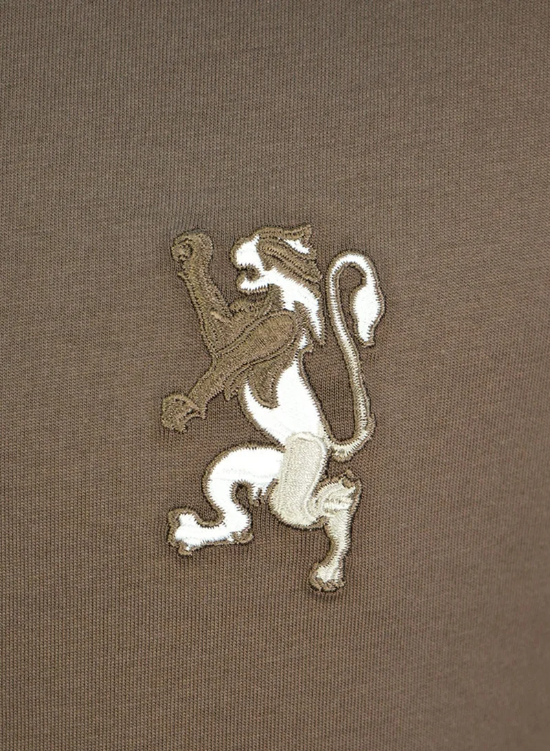 GIORDANO  Men’s Slim Cotton Crew Neck Tee with Embroidery for Men | Best Price UAE