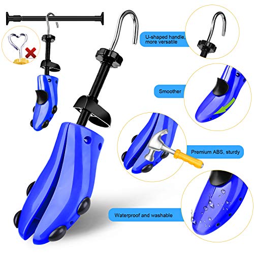 eachway Shoe Stretcher Shoe Trees,Adjustable Length & Width for Men and Women (M(for M's Us6.5-10; Wm's Us10-13.5) Blue) - Image 2