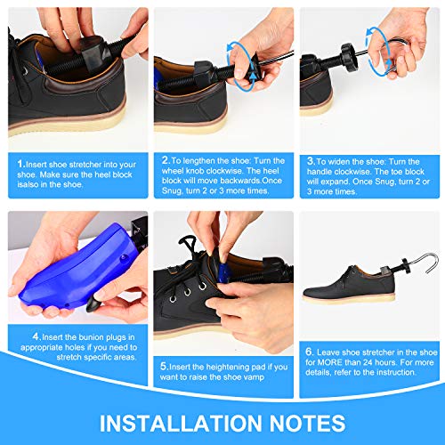 eachway Shoe Stretcher Shoe Trees,Adjustable Length & Width for Men and Women (M(for M's Us6.5-10; Wm's Us10-13.5) Blue) - Image 4
