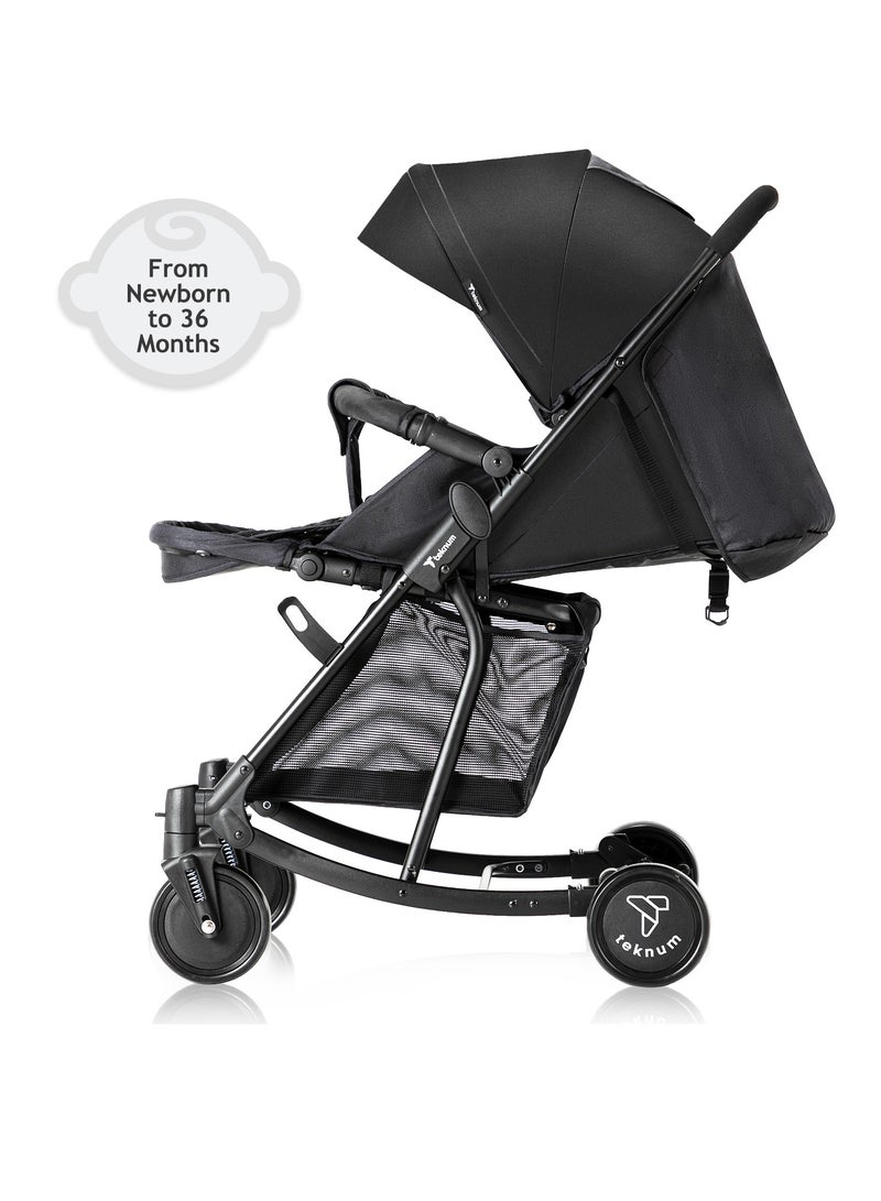 Teknum Stroller With Rocker with Blue Styler Fashion Diaper Bag- Black - Image 3