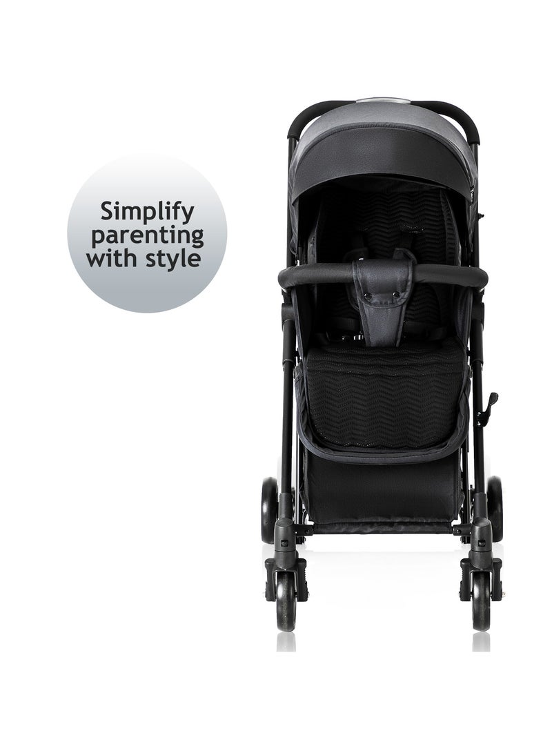 Teknum Stroller With Rocker with Blue Styler Fashion Diaper Bag- Black - Image 4