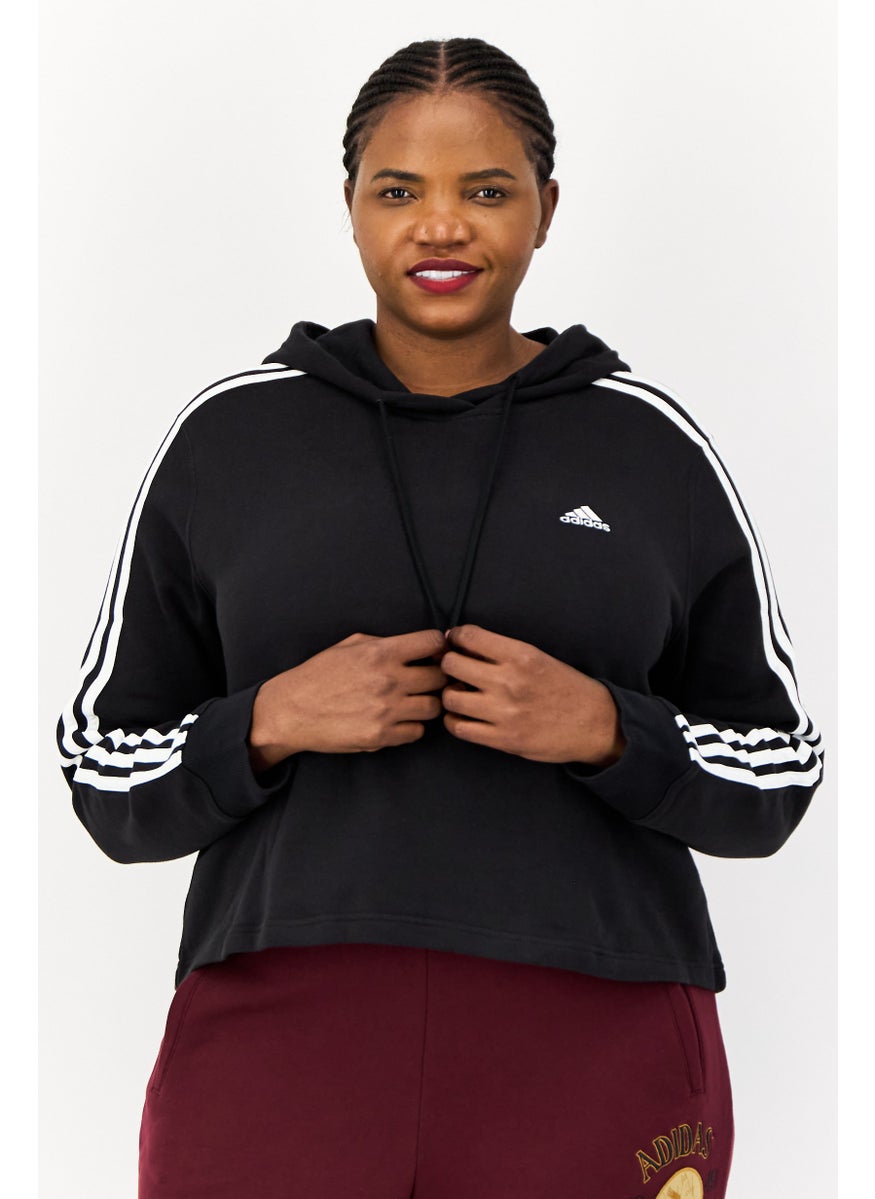 Adidas Women Plus Size Long Sleeve Outdoor Hoodie, Black  - Image 1