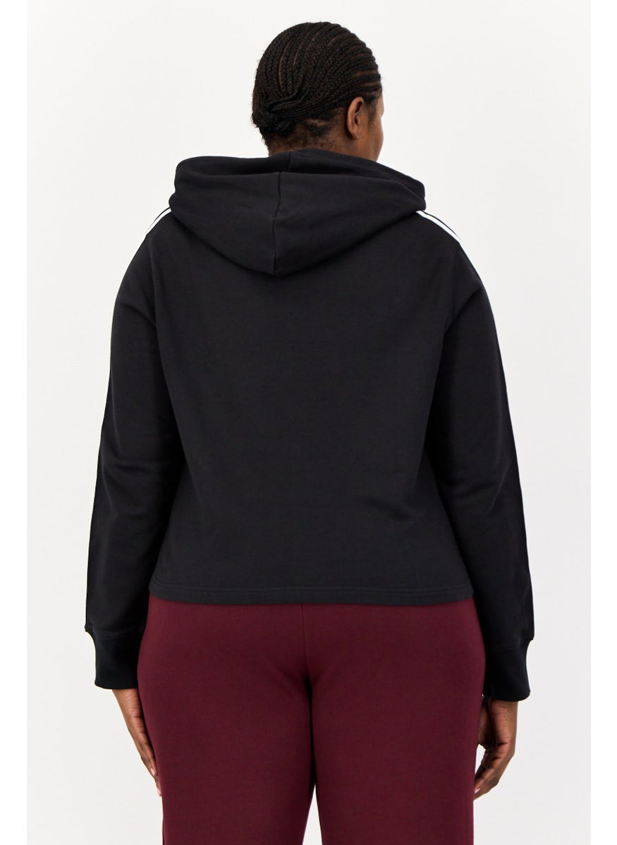 Adidas Women Plus Size Long Sleeve Outdoor Hoodie, Black  - Image 2