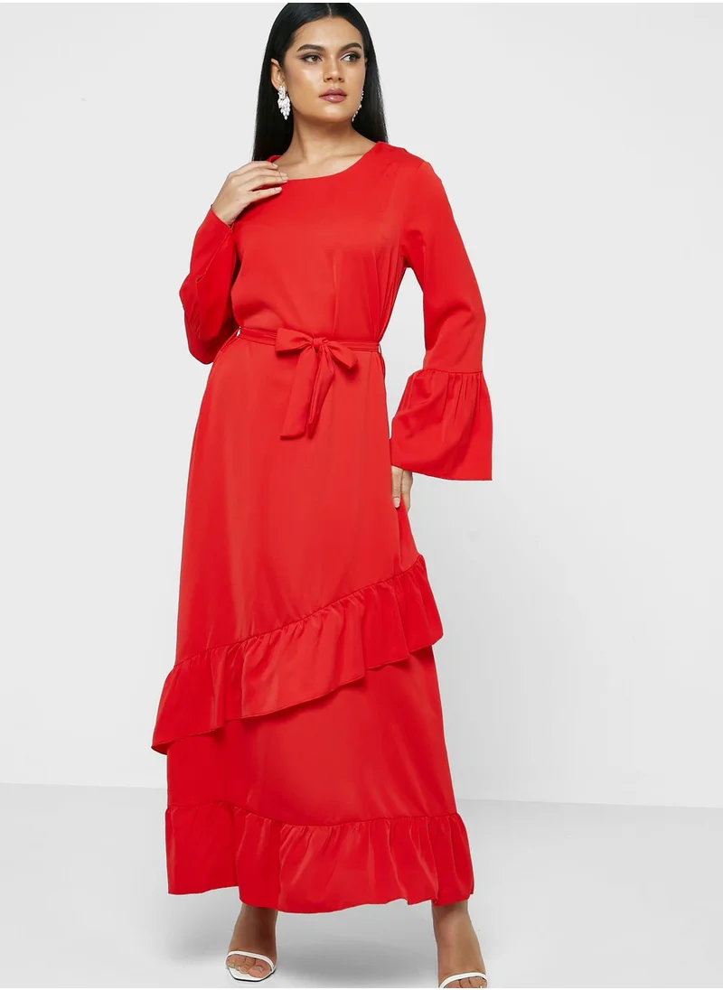 Khizana Ruffle Hem Detail Dress