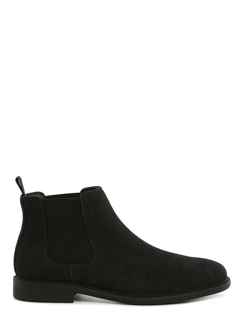 London Rag Men's Faux Leather Chelsea Boots in Black