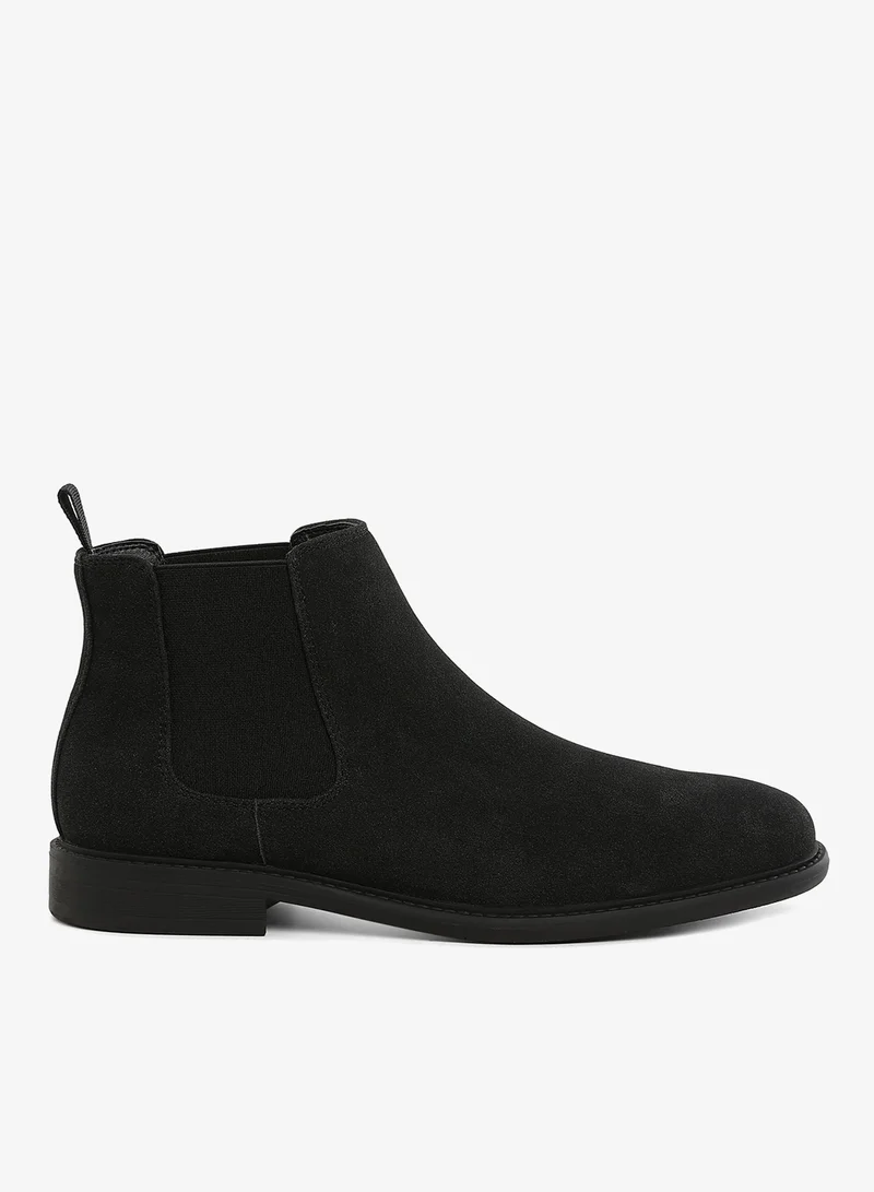 London Rag Men's Faux Leather Chelsea Boots in Black