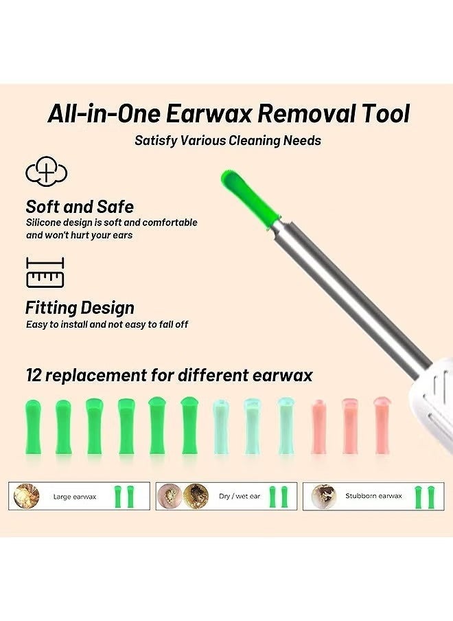 ASIV Ear Wax Removal, Wi-Fi Visible Ear Cleaner Kit with 12 Ear Pickers and Storage Case, Ear Wax Removal Tool with 1080 HD Camera and 6 Ear Scoops (White)  - Image 3