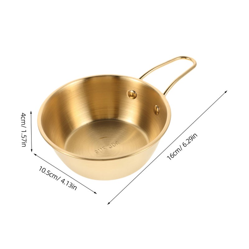 Large Stainless Steel Beard Shaving Bowl with Gold Handle Foaming Soap Mug for Grooming - Image 3