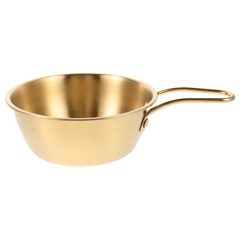 Large Stainless Steel Beard Shaving Bowl with Gold Handle Foaming Soap Mug for Grooming - Image 2