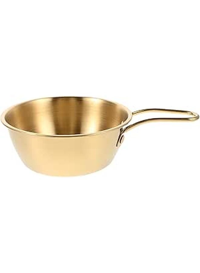 Large Stainless Steel Beard Shaving Bowl with Gold Handle Foaming Soap Mug for Grooming - Image 1