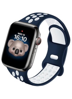 Compatible with Kids Apple Watch Band 42mm 44mm 45mm 49mm Soft Silicone Sp for Boys Girls, Breathable ort Wrist Strap Compatible with iWatch Series 8/7/6/5/4/3/2/1/SE/Blue @ White