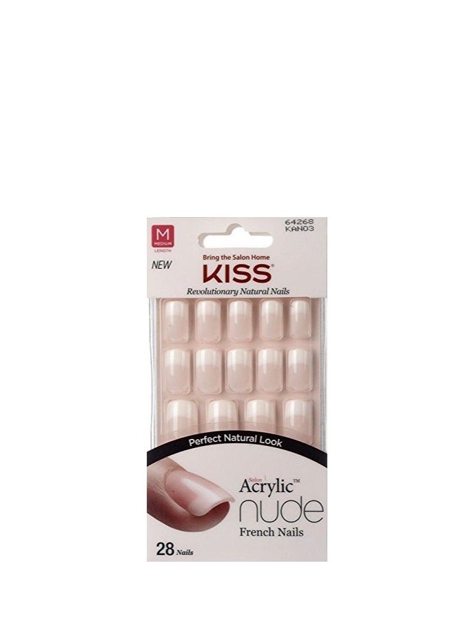 **NEW** KISS SALON ACRYLIC NUDE NAILS - CASHMERE (KAN03) - MEDIUM LENGTH