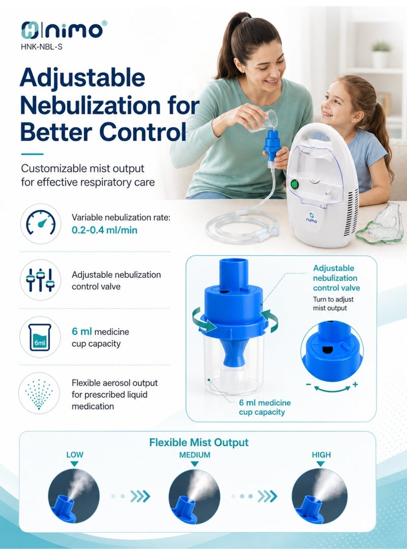 Nimo HNK-NBL-S Standard Compressor Nebulizer with Adult & Child Masks - Image 4