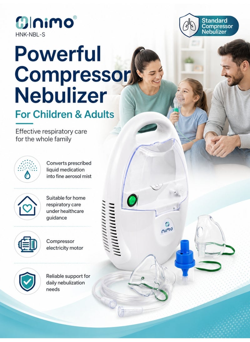 Nimo HNK-NBL-S Standard Compressor Nebulizer with Adult & Child Masks - Image 2