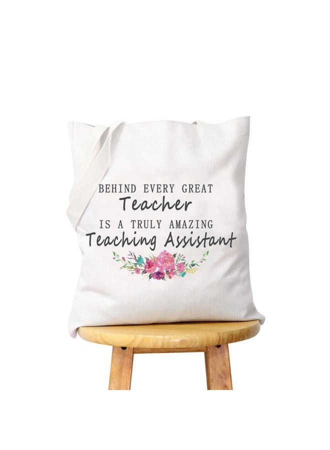 WCGXKO Teaching Assistant Gift Teacher's Aide Gift Teaching Assistant Zipper Pouch Cosmetics Bag Appreciation Gift (AMAZING Teaching Assistant tote), Talk Less Smile More - Image 1