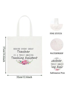 WCGXKO Teaching Assistant Gift Teacher's Aide Gift Teaching Assistant Zipper Pouch Cosmetics Bag Appreciation Gift (AMAZING Teaching Assistant tote), Talk Less Smile More  - Image 2