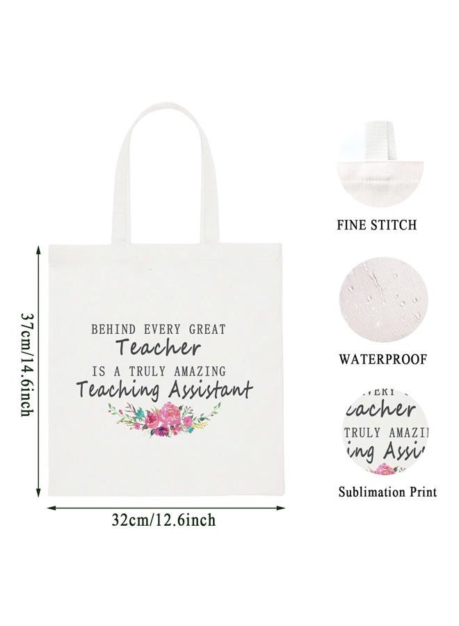 WCGXKO Teaching Assistant Gift Teacher's Aide Gift Teaching Assistant Zipper Pouch Cosmetics Bag Appreciation Gift (AMAZING Teaching Assistant tote), Talk Less Smile More - Image 2