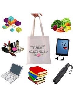 WCGXKO Teaching Assistant Gift Teacher's Aide Gift Teaching Assistant Zipper Pouch Cosmetics Bag Appreciation Gift (AMAZING Teaching Assistant tote), Talk Less Smile More  - Image 3