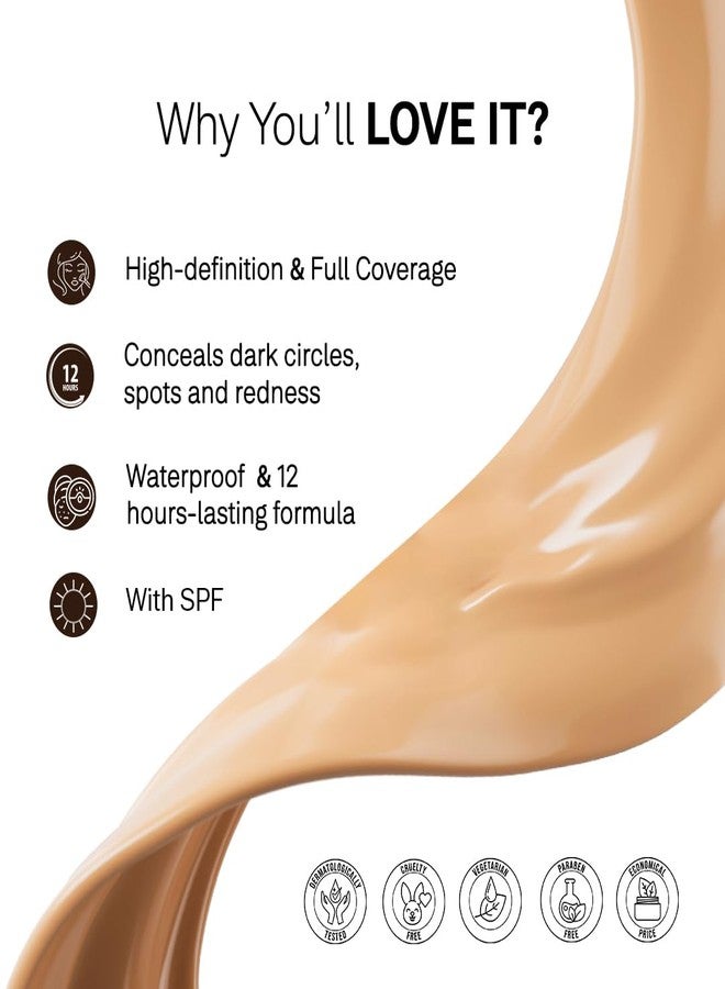 FLiCKA Flawless Femme Liquid Foundation for Face Makeup 30ml | Medium to High Coverage, Buildable | Natural, Waterproof & Moisturizing | All Skin Types | 08 Coffee - Image 3