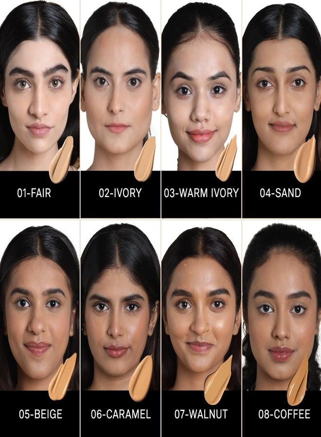 FLiCKA Flawless Femme Liquid Foundation for Face Makeup 30ml | Medium to High Coverage, Buildable | Natural, Waterproof & Moisturizing | All Skin Types | 08 Coffee - Image 5
