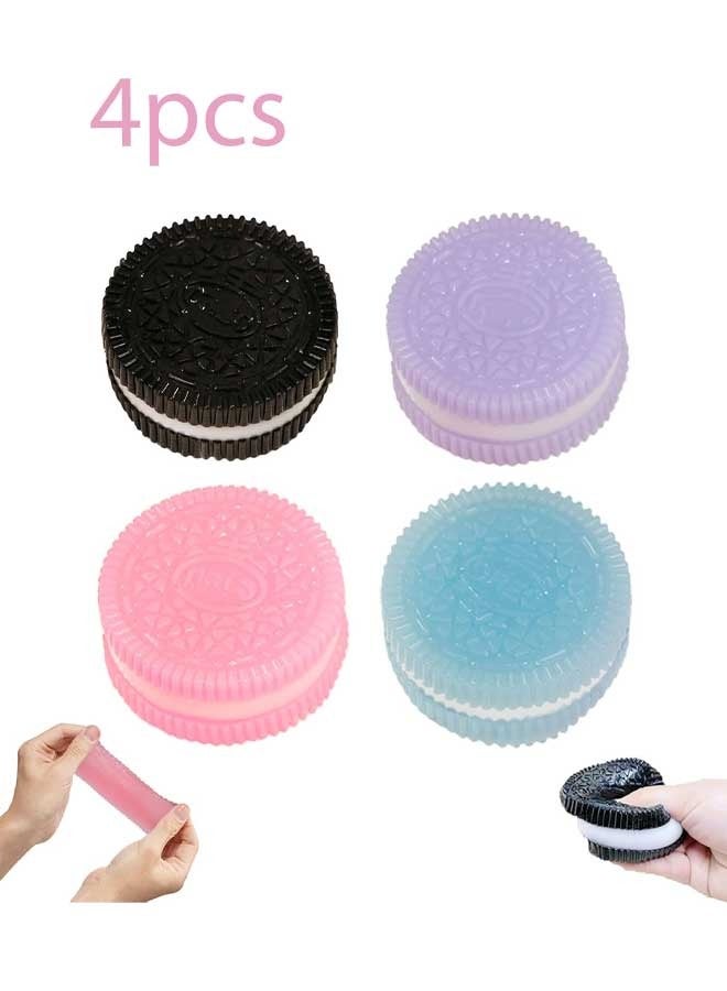 4 Pack Handmade Soft Cookie Squishy,Silicone Taba Squishy Toy,Perfect Stress and Anxiety Relief，for Friends,(Four Color) - Image 1