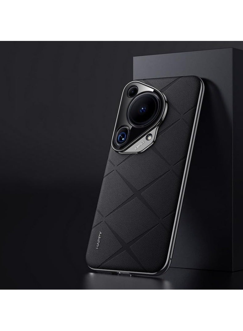 general Luxury PU Leather Case for Huawei Pura 70 Ultra,with Lens Protector,Anti-fingerprint Leather Phone Case for Pura 70 Ultra - Image 1