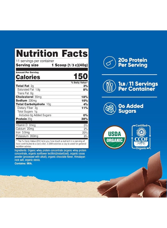Nutricost Organic Whey Protein Concentrate, Double Chocolate Flavored, (1Lb) - Gluten-Free, Non-Gmo - Image 2