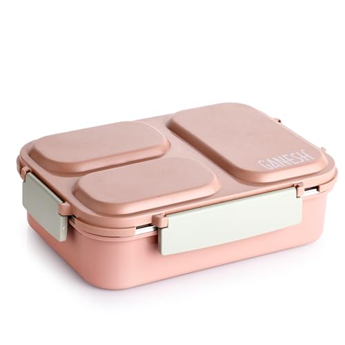 Ganesh Stainless Steel 3 Compartment Insulated Lunch Box for School & Office, Airtight Leak-Proof, Unbreakable Lid 1 Litre - Image 2