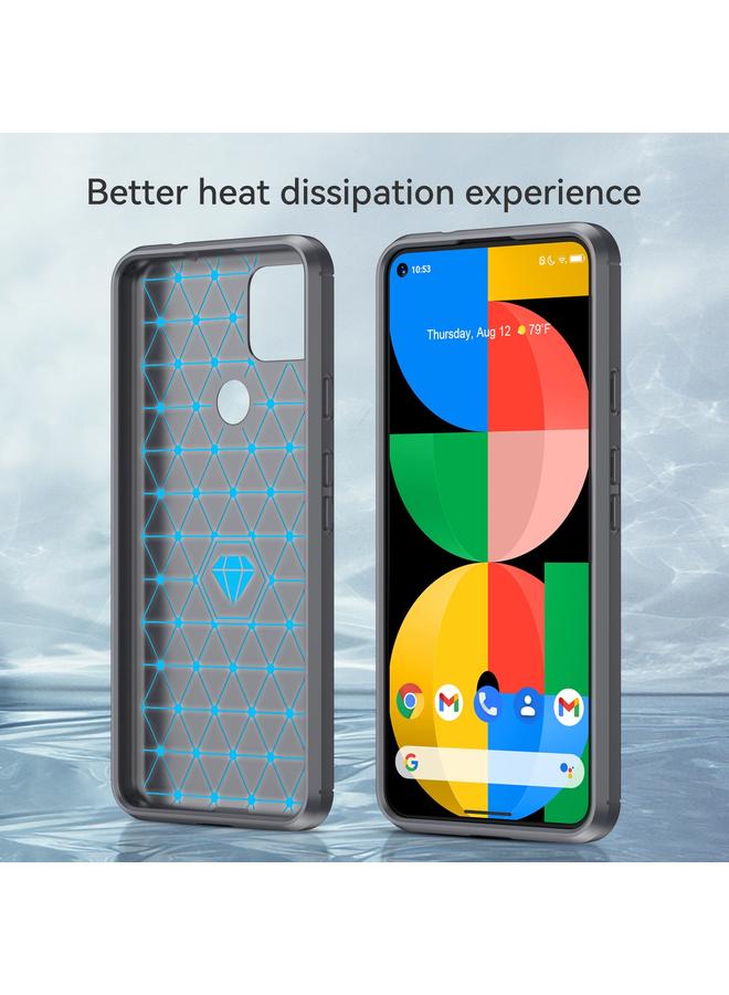 Zaboon Case For Google Pixel 5 Brushed Texture Carbon Fiber TPU Case - Image 3