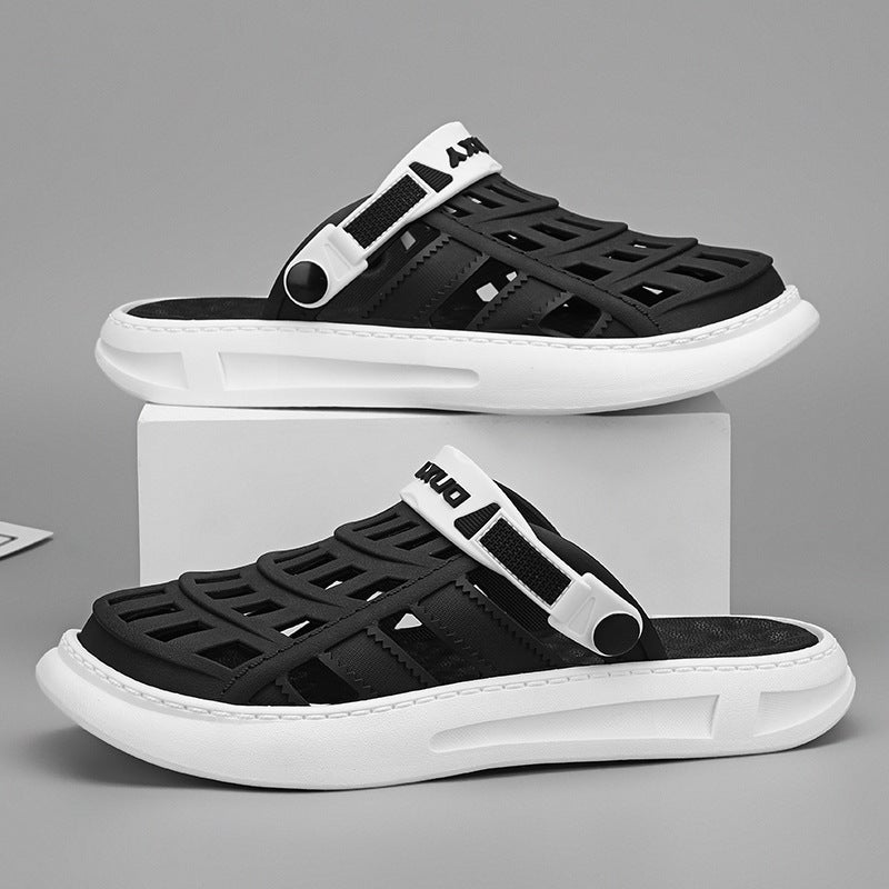 2024 Summer Men'S Slippers Fashionable And Versatile Beach Sandals Outdoor Wear Sports Slippers Casual Breathable Crocs For Men - Image 1