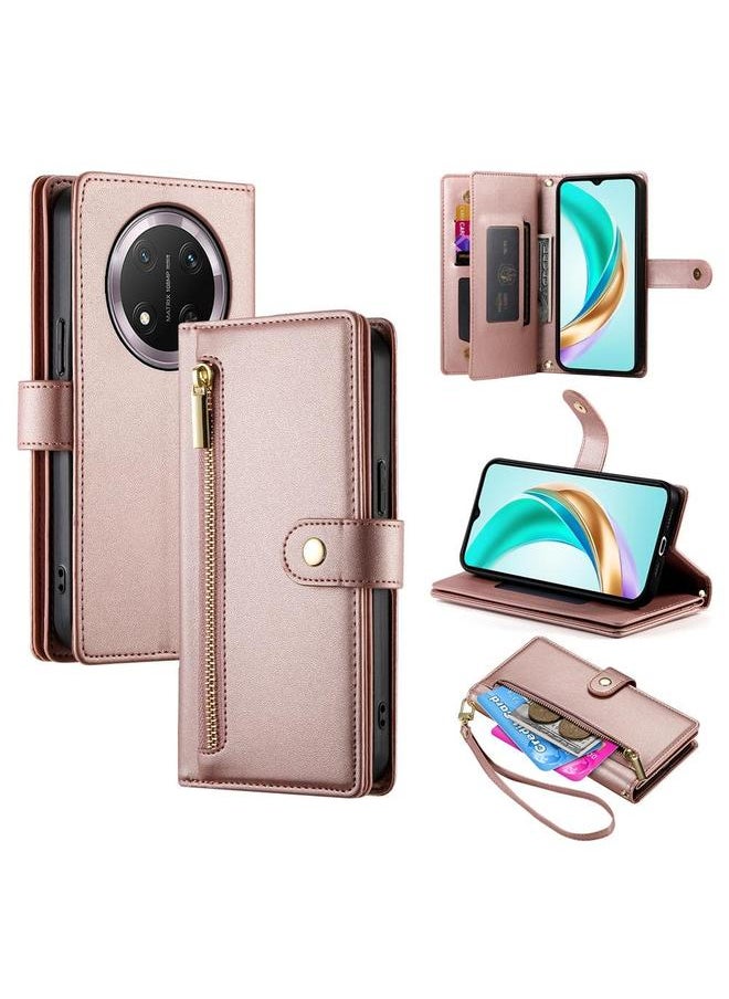 Zaboon Case For Honor X9c Global / Magic7 Lite Nine Card-slot Zipper Wallet Bag Leather Phone Case  - Image 1