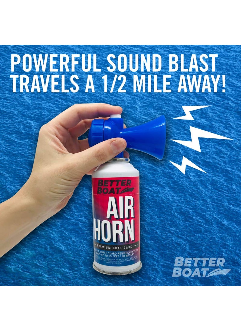 Better Boat Marine Safety Air Horn, Very Loud Handheld Fog Horn, Large Compressed Can 3.5oz for Boating and Walking Safety  - Image 4