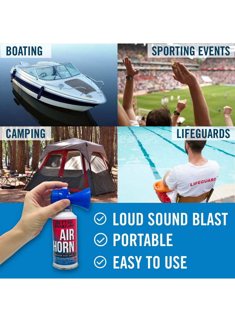 Better Boat Marine Safety Air Horn, Very Loud Handheld Fog Horn, Large Compressed Can 3.5oz for Boating and Walking Safety  - Image 2