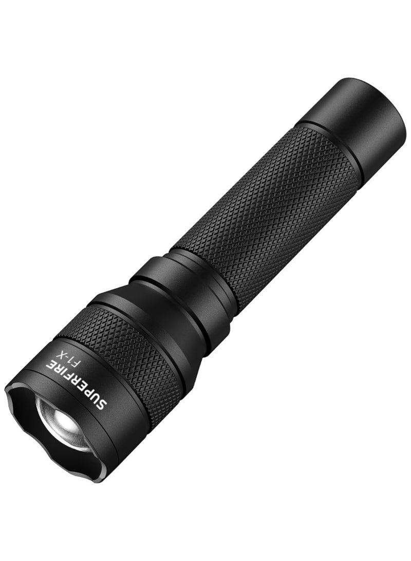 SUPERFIRE Portable Flashlight 125 Lumens, Zoomable Rechargeable Flashlights, 4 Modes, IP43 LED Tactical Flashlight, Flash Light for Camping, Emergency, Hunting, Tool Gifts for Men - Image 1