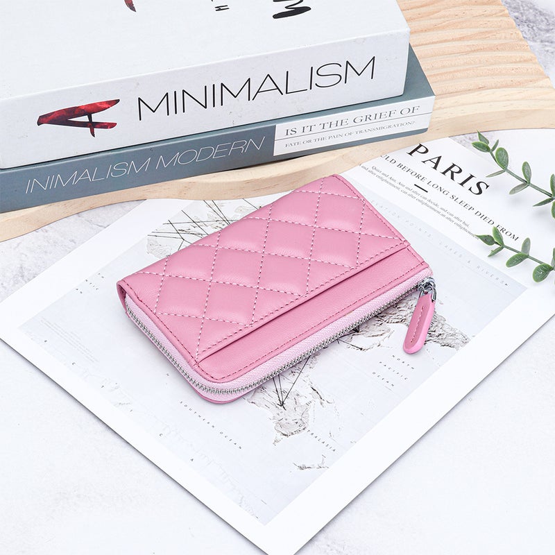 Genuine Leather Women'S Coin Purse New 2025 Fashion Chanel Style Rhombic Short Small Wallet Multi-Card Id Card Bag - Image 1
