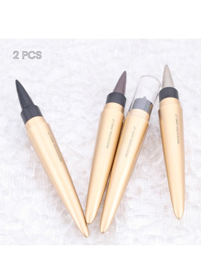 SYOSI Gel Eyeliner Pen Matte Waterproof Gel Eyeliner Pencil Set in Brown and Silver Easy to Use Eye Makeup Kit Long Lasting Sharpenable Eyeliner Pencil 2Pcs  - Image 3