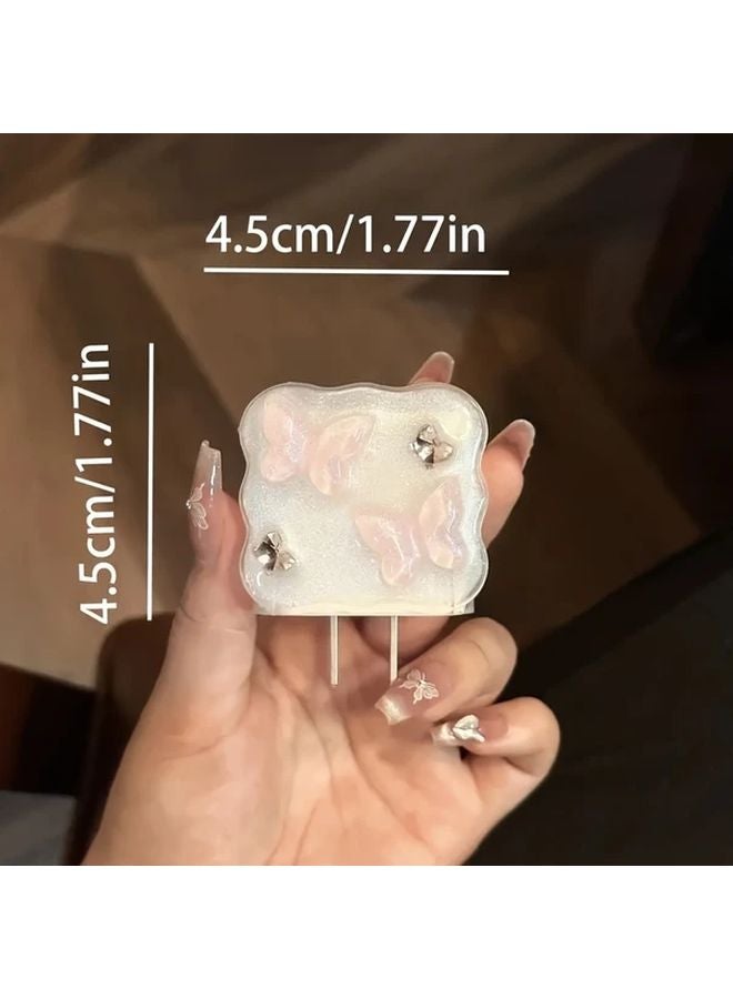 1 مجموعة حالة شاحن فراشة لآيفون 16 برو ماكس 15 14 13 12 11 مع كابل شحن سريع - Image 3