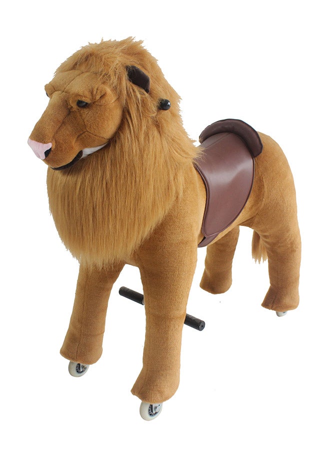 African Lion Pony Rideamal Ride-On Cycle Toy For Kids – Mechanical Plush Ride-On With Handlebar Steering, No Battery, Indoor & Outdoor Use, Age 3+ - Image 2