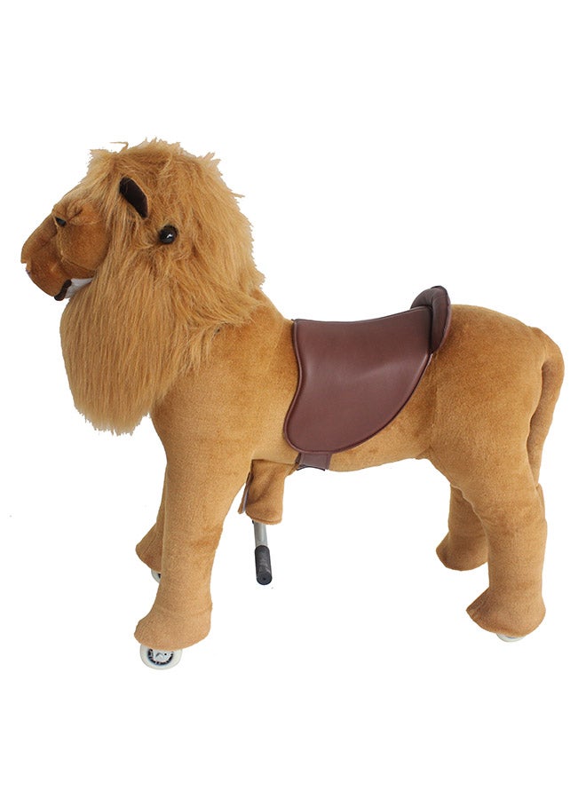 African Lion Pony Rideamal Ride-On Cycle Toy For Kids – Mechanical Plush Ride-On With Handlebar Steering, No Battery, Indoor & Outdoor Use, Age 3+ - Image 1