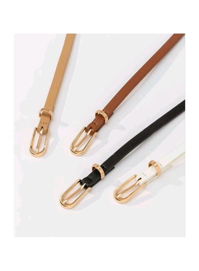 SHEIN 4pcs Women's Thin Gold-Tone Buckle Belt Set - Image 3