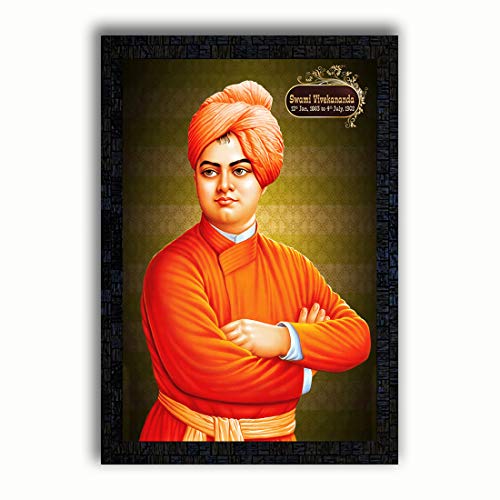 pnf UV Textured Swami Vivekananda Framed Poster 19841-13.5x19 Inch (Multicolor) - Image 1