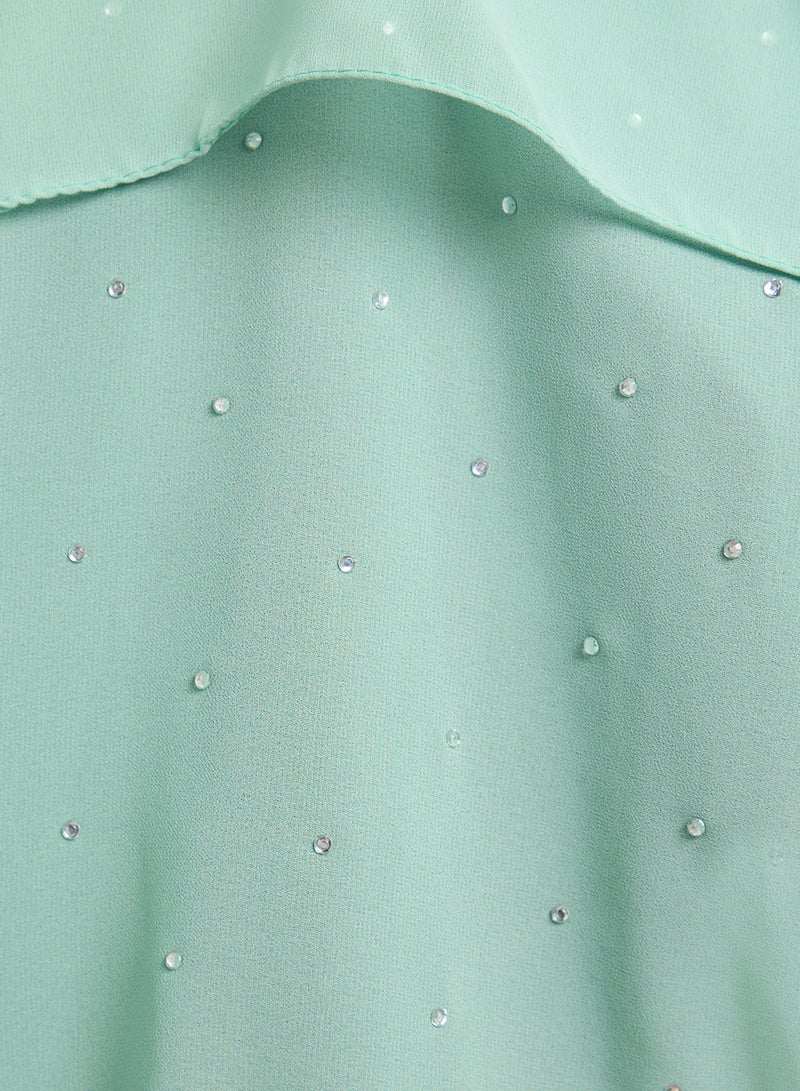 Khizana Embellished Floral Detail Long Hijab Scarf  - Image 4